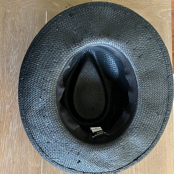 Ace of something black straw fedora hat M - Picture 5 of 11